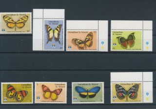 Lk64674 St Vincent Grenadines Insects Bugs Flora Butterflies Fine Lot Mnh