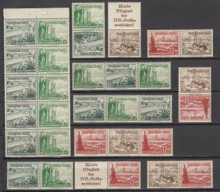 Germany 1937 Ships Michel 651,  653,  654,  656 Mh And Mnh
