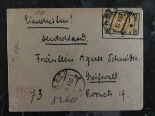 1920 Tartu Estonia Register Cover To Germany