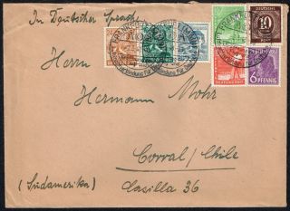 3836 Germany To Chile Cover 1948 Special Cancel Frankfurt - Corral