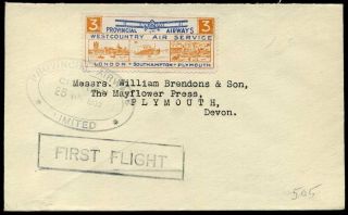 1933 Provincial Airways Service Croydon/plymouth First Flight