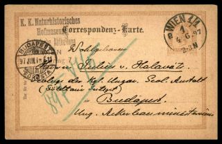 Mayfairstamps Austria 1897 Wien To Hungary Postal Stationery Card Wwb84565