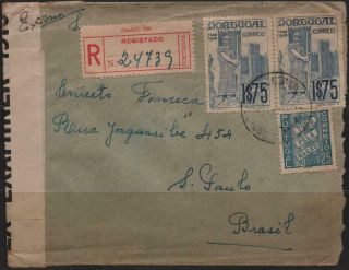 X1818 - Portugal - Censored And Registered Cover From Lisbon To Rio,  Brazil - 1940.