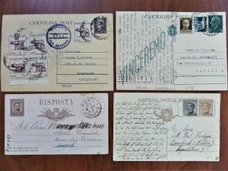 Italia,  4 Cartolina Postale 1889,  1927,  1945,  1946.  The Summers Proposals Continue