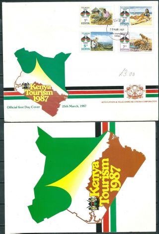 Kenya 1987 Fdc Kenya Tourism With Info Leaflet - Cag 180919
