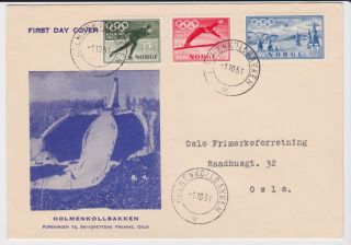 Stamps 1951 Norway Norge Winter Olympics First Day Cover Postal History