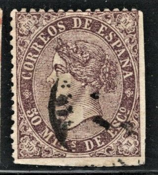 Hick Girl Stamp - Spain Stamp Sc 99 1868 Isabella Ii S1080