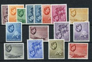 Seychelles 1938 - 49 24 Set Of 16 Values On Ord.  Paper Sg135a/49a Mm Cat £159