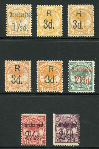 Samoa Sg75/6a 1895/9 Surcharges Perf 11 M/mint