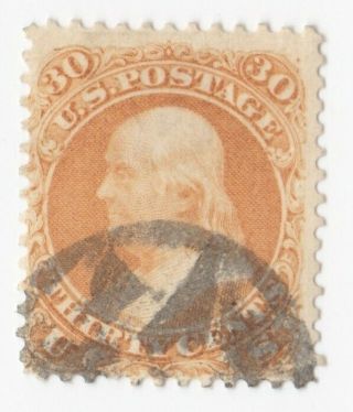 United States Stamps Scott 71 - 1861 30c Benjamin Franklin National Bank Note