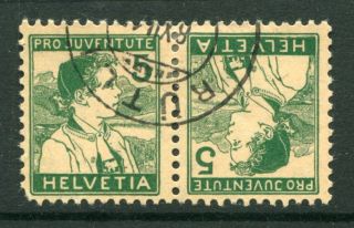 Switzerland 1915 Pro Juventute 5c Tete Beche Items