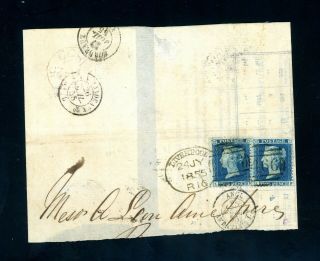 1855 Liverpool Spoon 2 X 2d Blues Large Piece (not A Cover) (s212)
