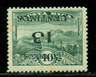 Costa Rica Telegraph Stamp,  Inverted Surcharge,  Mena 150a Mlh