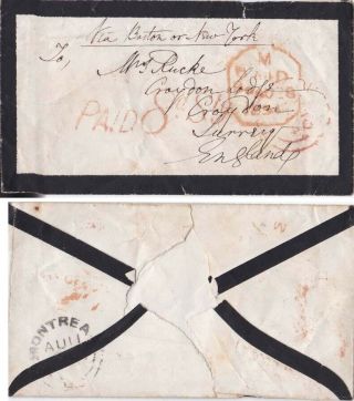 Canada 1938 Mourning Cover Sent Via Boston Or York With Paid 8 Cachet {below