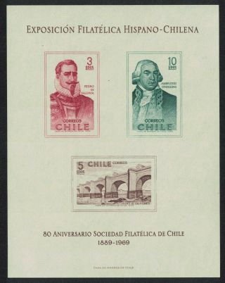 Chile Bridge Spanish Colonization Souvenir Card Mnh Sg 631 Mi 730