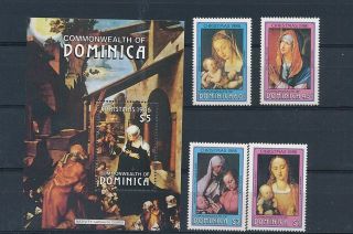 D279370 Christmas 1986 Paintings Madonna & Child Mnh,  S/s Dominica