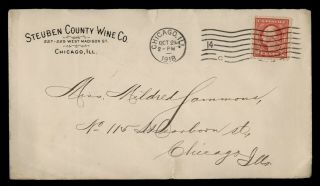 Dr Who 1918 Chicago Il Machine Cancel Advertising Steuben County Wine Co E50472