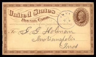 Mayfairstamps Us 1870s Vienna Il To Indianapolis Carrier Postal Stationery Card