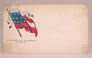 1861 Confederate Stars And Bars Civil War Patriotic Cover - Southern Rights Men