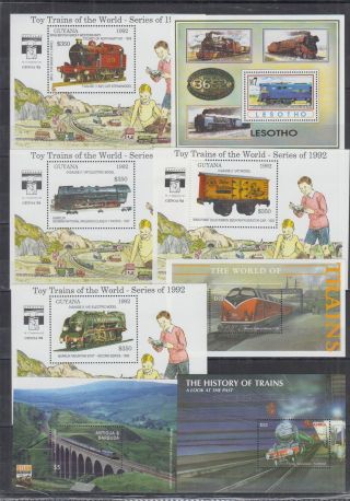 A693.  Guyana - Mnh - 8 Different Pcs - Transport - Trains