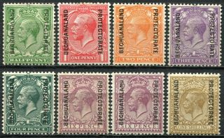 Bechuanaland 1925 Gb Overprints,  Sg 91 - 98 Hinged,  Cv £150