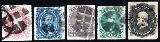 Brazil 1876 Group Of 5 Stamps Mi 31 - 35 Cv=97€