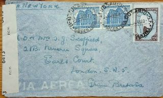 Argentina 1943 Airmail Cover To Argentinian With Royal Air Force British Censor