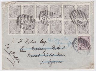 Stamps 1900 Austro Hungary Envelope Natal Via London Redirected Postal History