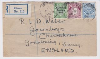 Stamps 1923 Ireland Registered Envelope Kilkenny To Godalming Postal History