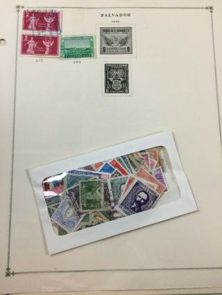 Look $$$$ 33,  Pages Of Old El Salvador Postage Stamp 773