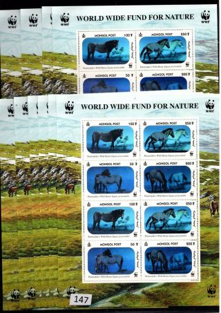 /// 10x Mongolia - Mnh - Wwf - Nature - Animals - Horses -