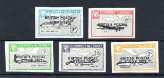 Guernsey - Alderney 1968 Set Unmounted Imperforate,  Postal Strike Overprints
