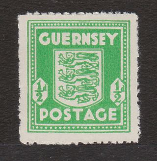 Guernsey 1941 - 44 ½d Bright Green Sg 1c Mnh.