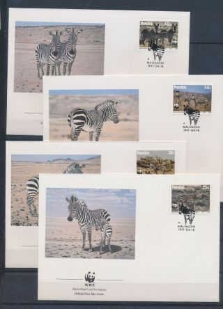 Xb72309 Namibia 1991 Zebra Animals Wildlife Wwf Fdc 