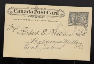 1897 Jubilee Chaboillez Square Montreal Split Ring Canada Postal Stationery