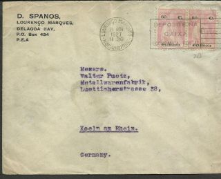 Portugal Mozambique 1927 Cover To Germany,  Lourenzo Marques Cancel