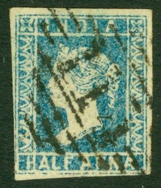 Sg 2 India 1854.  ½d Blue Die 1,  Type 5 Cancel 
