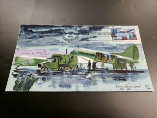 US 1998 FDC Hand Painted Russ Hamilton Berlin Airlift Cachet Cover 3/20 2