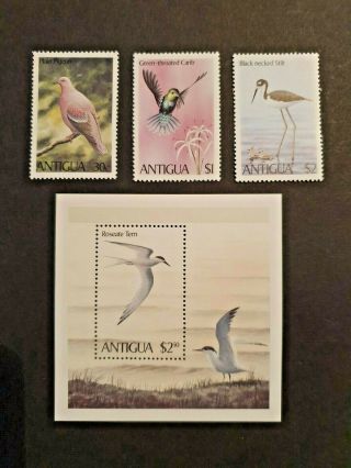 Birds Wildlife Set,  Sheet Vf Mnh Gb Uk Antigua B253.  1 Start 0.  99$