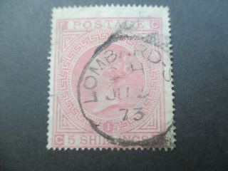 Uk Stamps: 1867 - 1878 5/ - Queen Victoria - - Rare (g442)