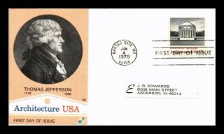 Dr Jim Stamps Us Thomas Jefferson Architecture Fdc Cover Spectrum