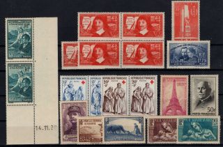 P000085/ France Stamps – 1936 / 1957 Mnh Selection 240 E
