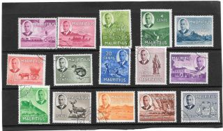 Mauritius Kgvi.  1950 Definitive Set Fine Sg.  276 To 290