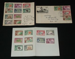 Pitcairn Islands Definitive Stamps 1940 Full Set Mnh,  Covers To Uk