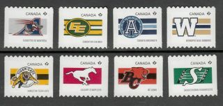 Football = Cfl Grey Cup = Set Of 8 Die Cut Coil Sts Canada 2012 2559ii - 66ii Mnh
