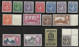 St Lucia Kgvi 1938 Set Up To £1 Mnh
