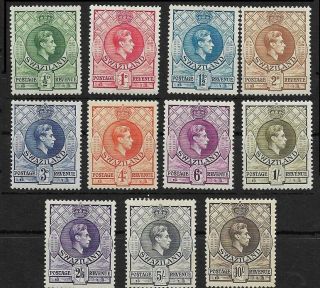 Swaziland Kgvi 1938 Set Of Mostly Mnh ½d To 10/ - Sg28 - Sg38