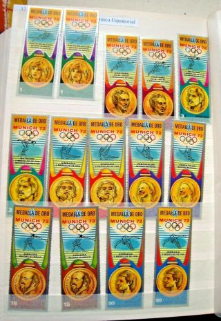 Equatorial Guinea Olympic Medalists 1972.  2 Complete Sets Mnh.  Lot 285