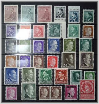 92 Germany 3rd Reich Rare Adolf Hitler Lot Mnh With Occupied Areas Hcv