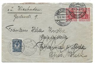 Germany Postal History Cover Addr Russia Postage Due Canc Bad Funsberg Yr 